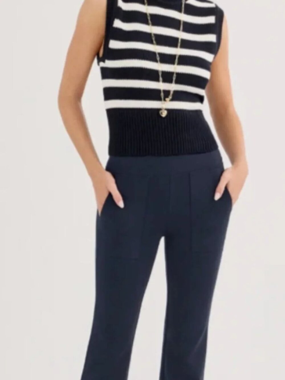 Cabi Cheeky Pants Navy Blue Ponte #6690 Size Small